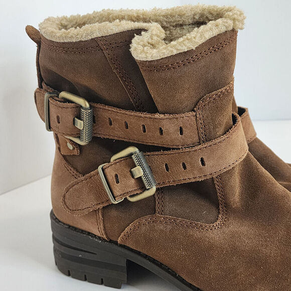 Caterpillar CAT Women's Jory Combat Boots Brown Suede Leather US Size 9 - Picture 3 of 7